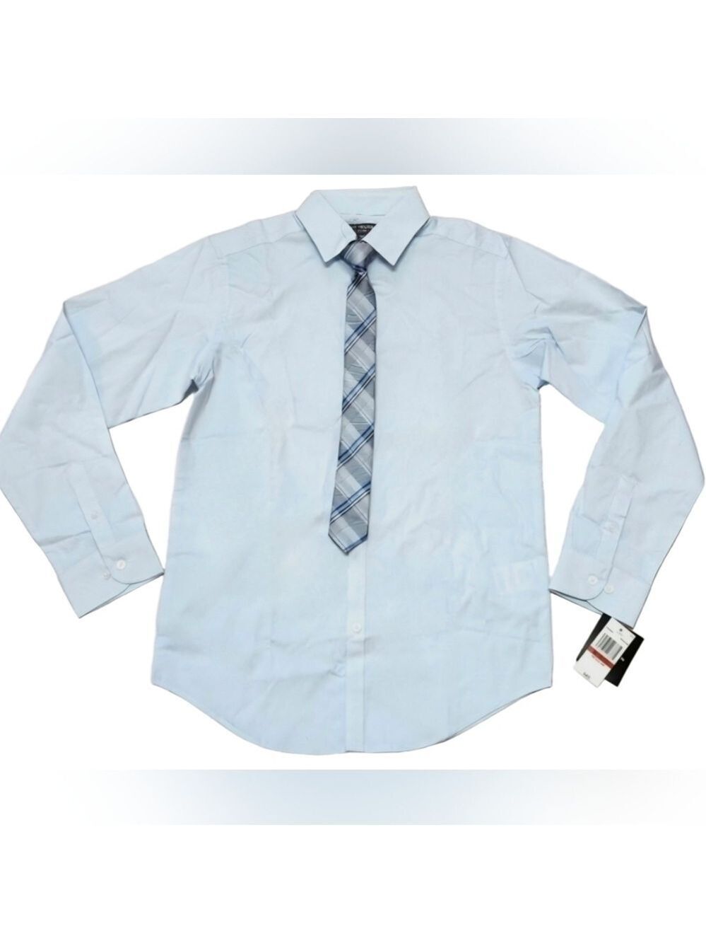 Van Heusen Flex Big Boys Button Down Collar Dress Shirt & Tie Size M 10/12 - New